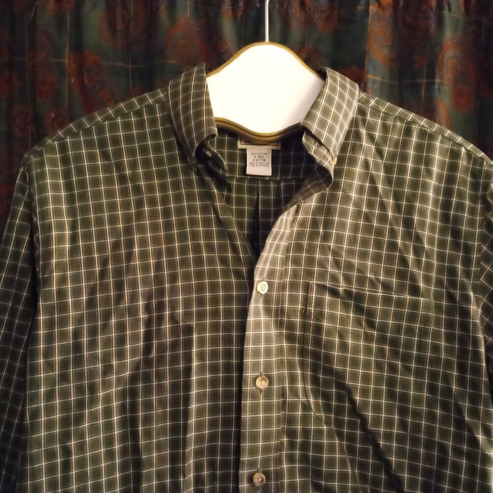 L.L. Bean Men's Checkered Long Sleeve Button Up Collared Shirt - Size Small Reg